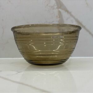 Vintage Dominion Glass Smokey Brown Small Ribbed Glass Mixing Bowl Rare 1960s
